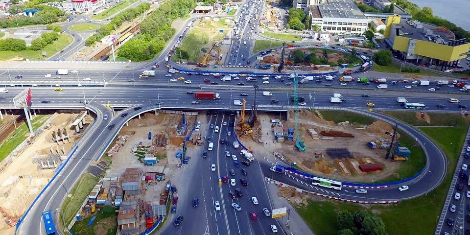 Эстакада на развязке МКАД с Волоколамским шоссе